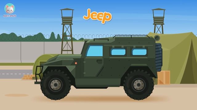 Learn Military Vehicles Part 1 | Tank, Humvee, Fighter Jet, Helicopter