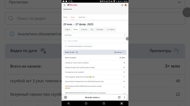 Аналитика канала за февраль 2025 года
