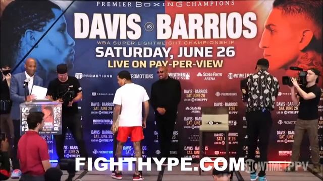 GERVONTA DAVIS STARES DOWN BIGGEST CHALLENGE & MAKES HIM CRACK; SIZES UP MARIO BARRIOS AT FACE OFF