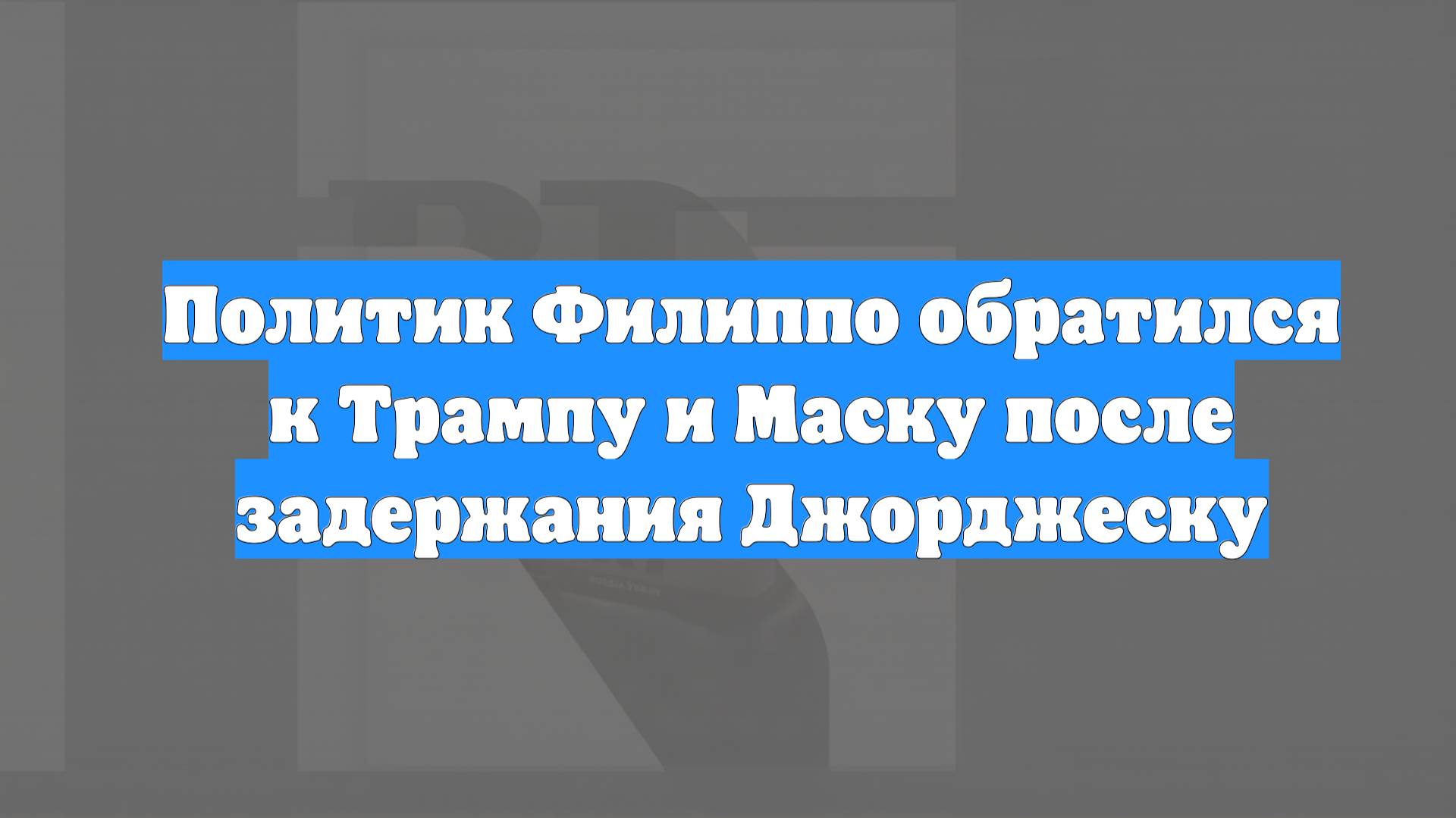 Политик Филиппо обратился к Трампу и Маску после задержания Джорджеску