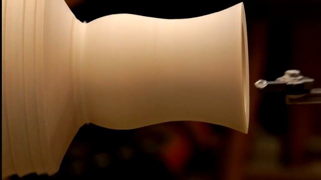 Turning a tulip shapped wood vessel using Lyle's captured boring bar and Laser measuring. Part 1
