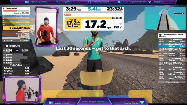 Zwift Academy Tri WO5 Threshold development - Train with me!