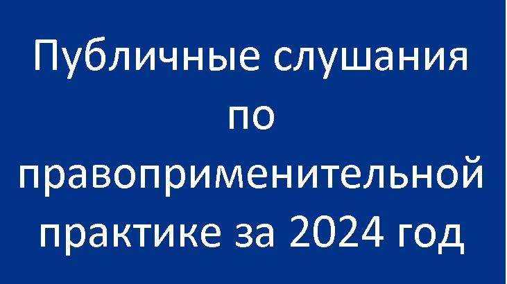 Публичные слушания по правоприменительной практике за 2024 год