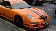 Orange Porsche 911 GT3 RS Driving Away + Acceleration!! (997)