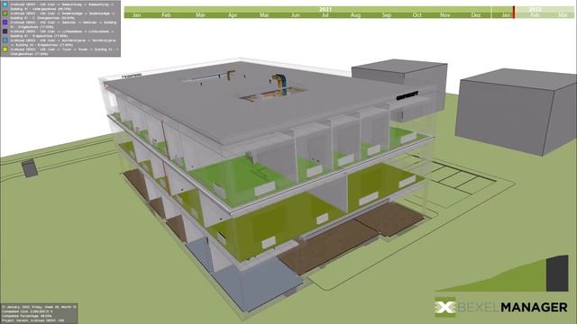 BEXEL Manager - Archicad Office Building - 5D Construction Simulation