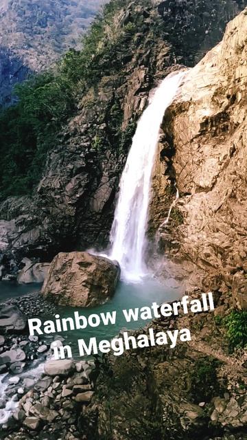 Rainbow waterfall in Meghalaya !