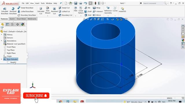 HOW TO EDIT SKETCH, EDIT FEATURE, MODIFY PART IN SOLIDWORKS 2022 | SOLIDWORKS TUTORIAL  EXPLAINCADS