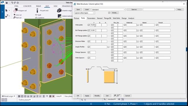 create  steel column splice joints in Tekla Structure with this step-by-step tutorial