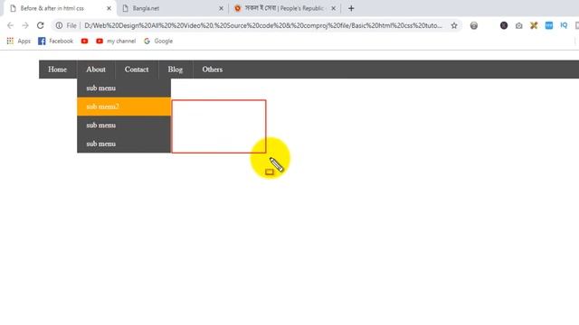Web Design Bangla Tutorial Part-54 [ 2020 ] Menu Design Part-03 Html Css?