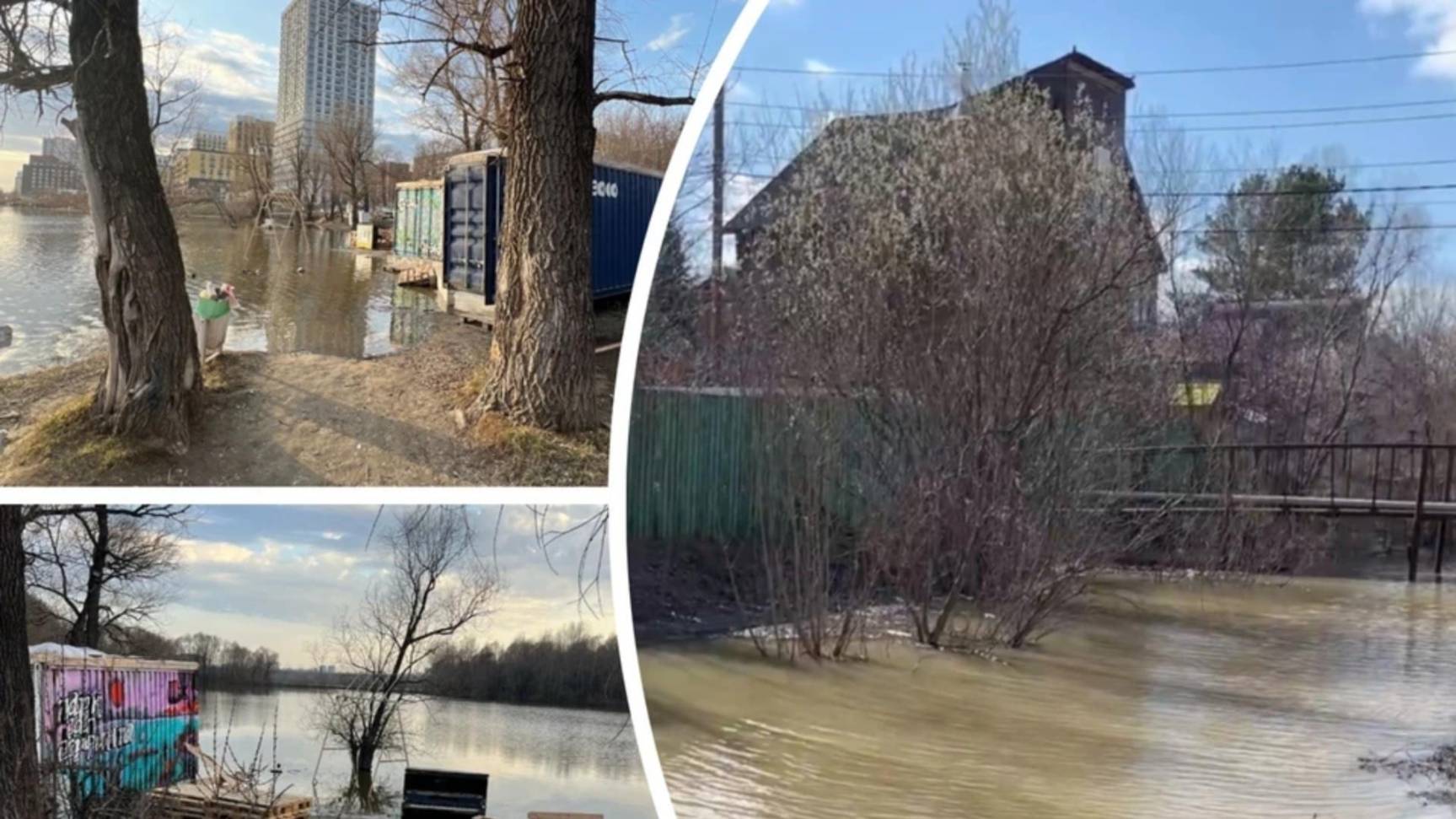 В сибирском городе разлилась река