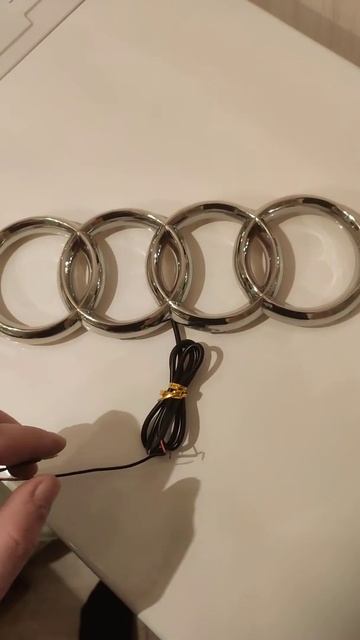 Audi led emblem 28,8x9,9cm color white