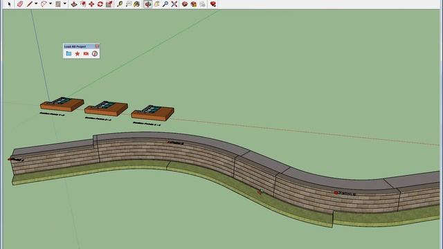 Import a 3D retaining wall .rb file with colors and blocks with the Allan Block SketchUp Extension