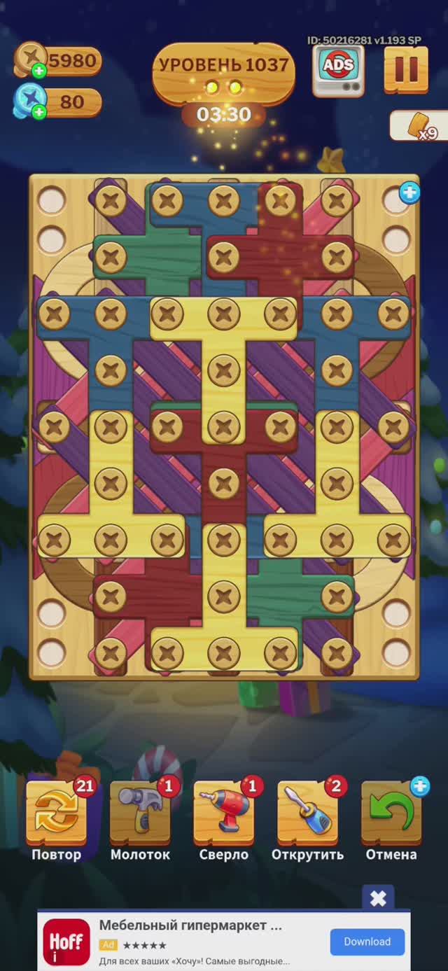1037 level_screw puzzle (falcon)_Screen_Recording_20250210_224621_Parallel Space