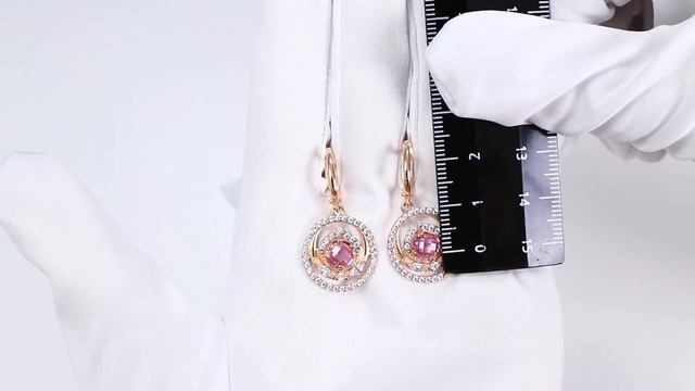 Серьги из золочёного серебра Аквамарин с фианитом А48607АВ-п