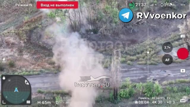 ‼️🇷🇺🔥Роботизированный комплекс Тарик огнемётом сжигает опорник врага