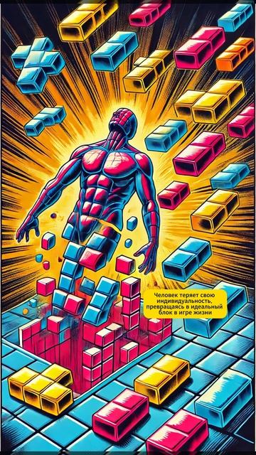 Когда игра играет тобой | Картина: "Тетрис-судьба"