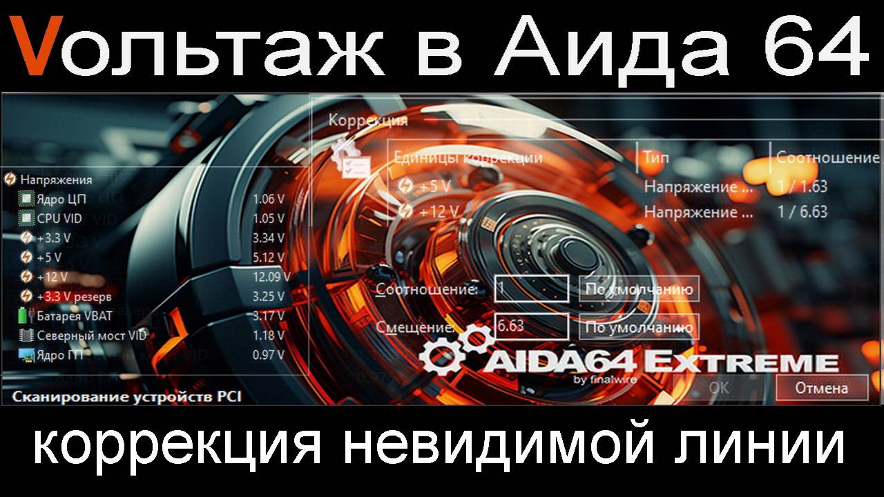AIDA64 - Создание и коррекция невидимой линии вольтажа