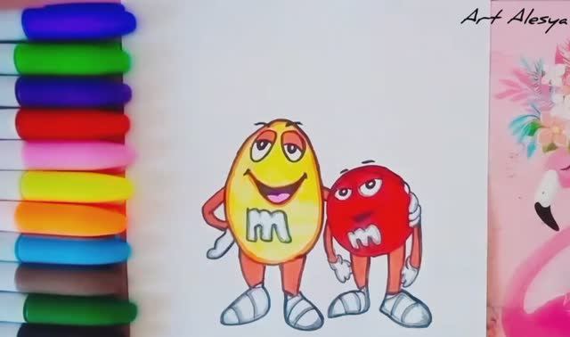 Рисую Жёлтого и Красного из M&M's !