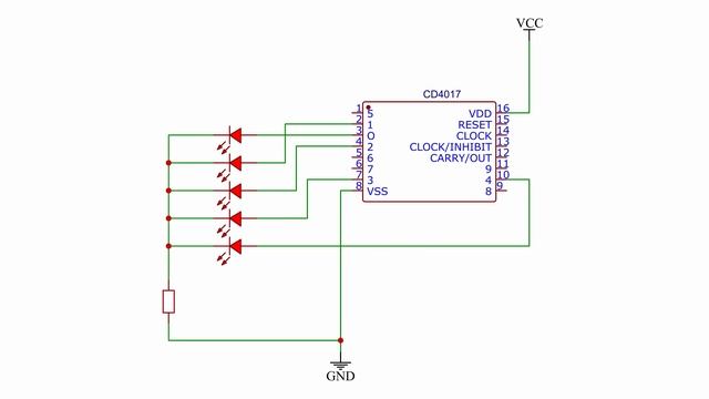 Led chaser with CD4017