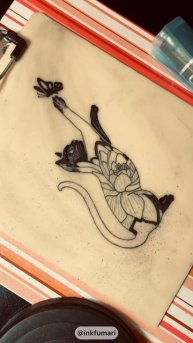 Тату на тренировочной коже. Графика, Блэк Ворк.