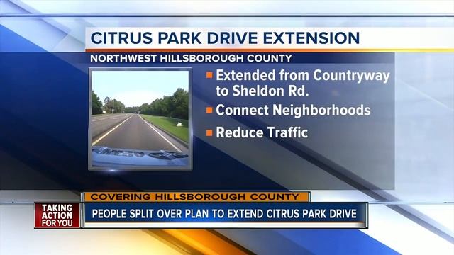 Neighbors divided on plan to extend Citrus Park Drive nearly three miles