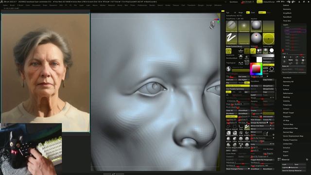 #zbrush, realtime 15min speed sculpting,3dconnexion,#spacemouse,wacom,cintiq24,cam view