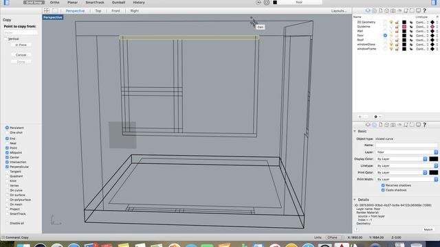 Rhino 3D Room Modelling