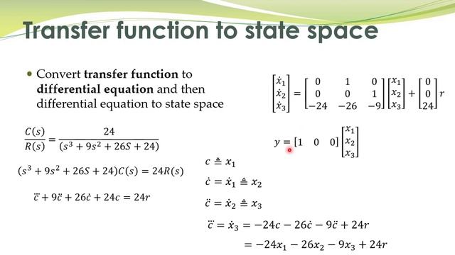 LCS - 51 - Differential equation to state-space, transfer function to state-space, block diagrams