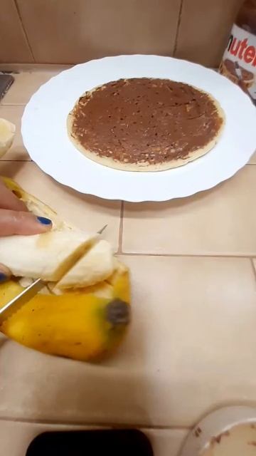 Banana🍌pancake🥞 with #Nutella #asmr #shorts