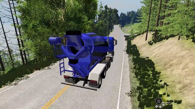 BeamNG.drive - Man TGS Euro 6 Semi Truck Off-Road Concrete Mixer on East Coast, USA Plus