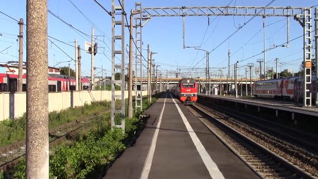 "С разных дорог" Электропоезд ЭС2Г-132 Ласточка в окрасе МЦД, Электровоз ЭП2К-251