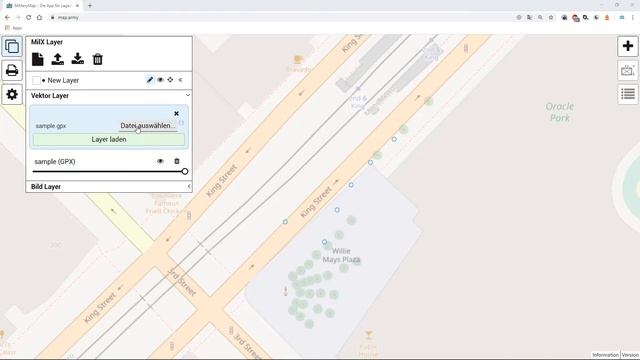 KML, GeoJson oder GPX Layer auf taktischer Karte