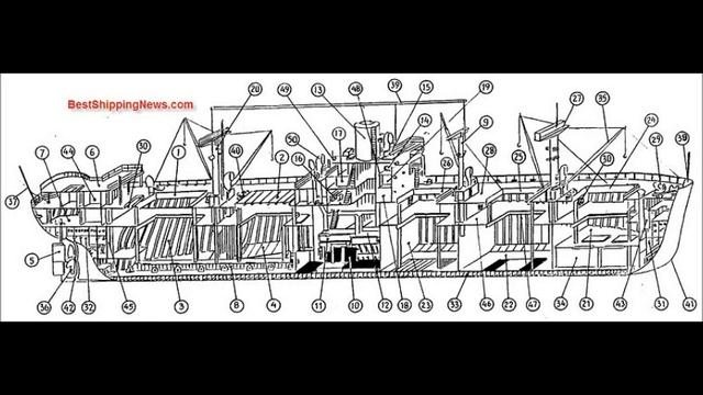 Large Shelter Decker Cargo Vessel
