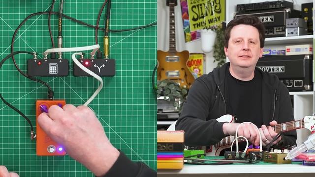 Жош Скот подключает педали эффектов параллельно, а не последовательно