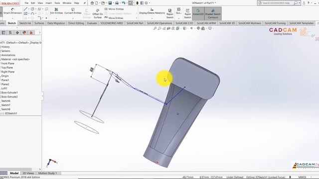 #20 Solidworks  Выпускной коллектор под турбину