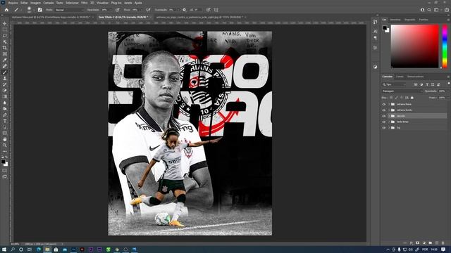 Como Criar Flyer de Esporte no Photoshop - [PSD FREE] Timão