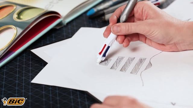 Using BIC 4 Colors 3+1 ballpoint pen and mechanical pencil - 2018 video