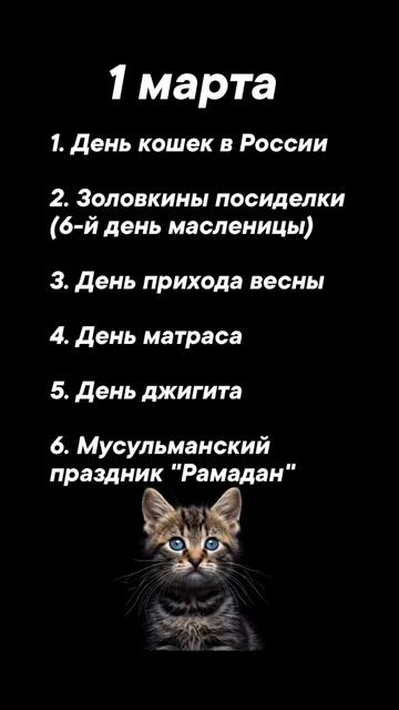 Какие праздники 1 марта #врек #вленту #популярное #праздник #празднуетпланета