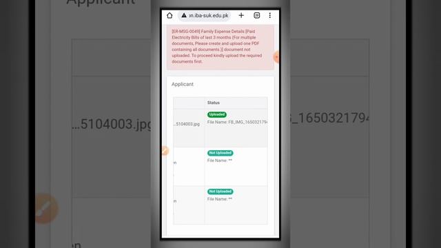 Online admission document upload error or problem solution in mobile | Document upload ER-MSG- 0049