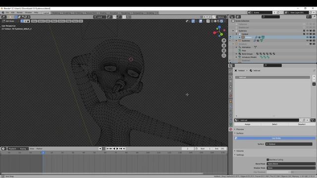 How to render eyebrows through hair for cartoon / anime styled characters in Blender Eevee
