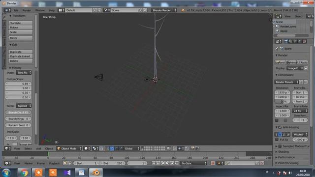 SAPLING CURVE RAPID TREE PART 6 BLENDER