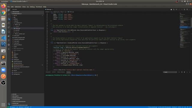 18. Chaincode (Smart Contract) Walk-through - Create Network with Hyperledger Fabric v2.x