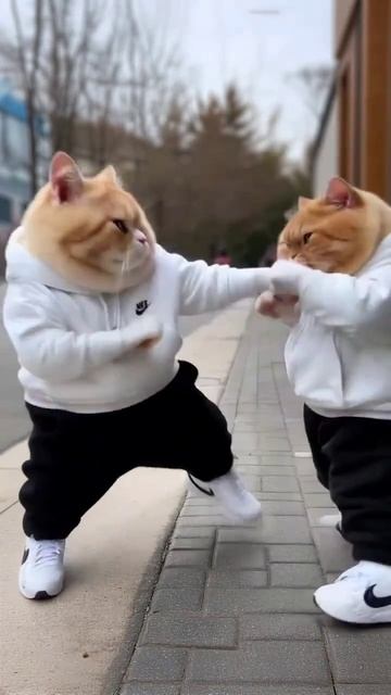 Драка рыжих котов