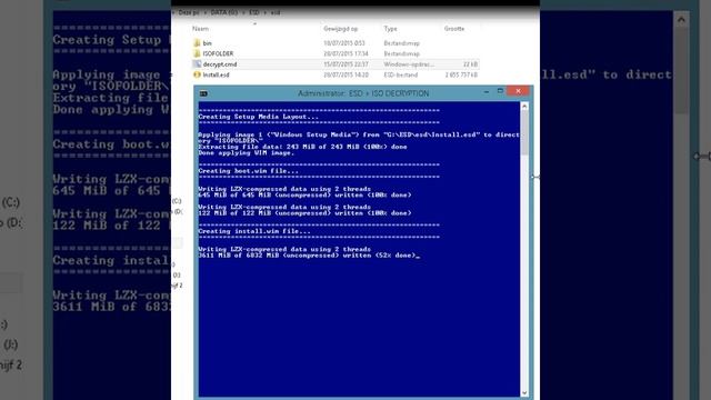 decrypt het esd bestand en bekom de iso