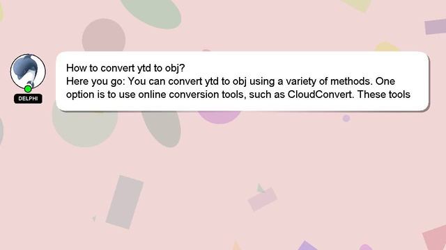 How to convert ytd to obj?