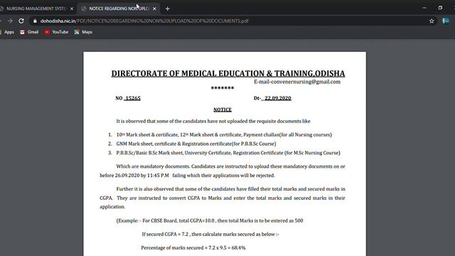 URGENT NOTICE FOR ANM,GNM,BSc,PBBSc,MSc NURSING APPLICANTS REGARDING NON UPLOAD OF DOCUMENTS ||