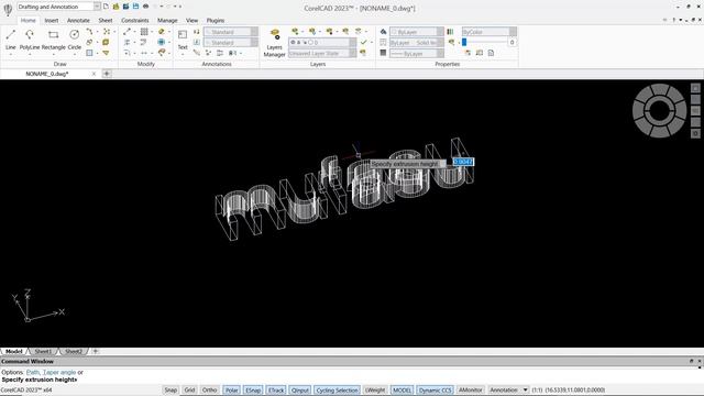 CorelCAD How To Create 3D Text Tutorial