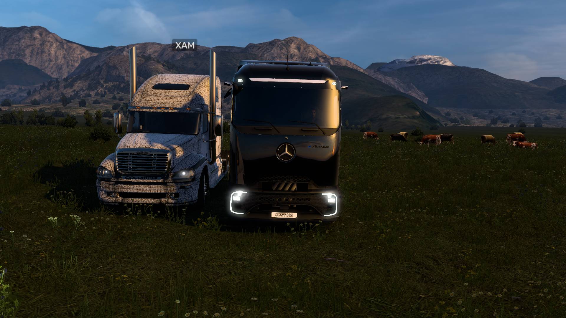 ETS 2 версия 1.54 обзор с мото 78 с элитным конвоем Серегой