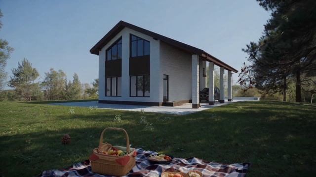 Проект дома 140кв.м. из техноблоков №ТБ-6