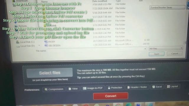How to Convert online into pdf file